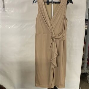 Elegant Tan Sleeveless Dress